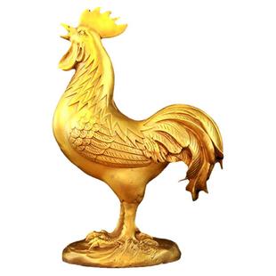 黄铜鸡的摆件大公鸡金鸡报晓鸡家居十二生肖鸡吉祥物工艺品礼品纯