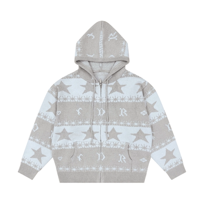 FDR官方店星星提花毛衣开衫外套