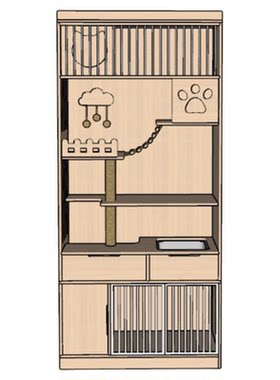 阳台猫狗柜一体窝定制