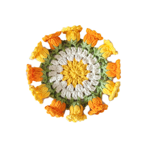 手工钩织毛线钩织杯垫成品渐变铃兰花杯垫隔热垫小花束送女生礼物