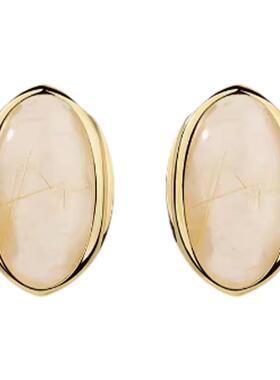 KHEMIA 安格集合店 24新款天然金发晶黑玛瑙开口戒指/手镯/耳环