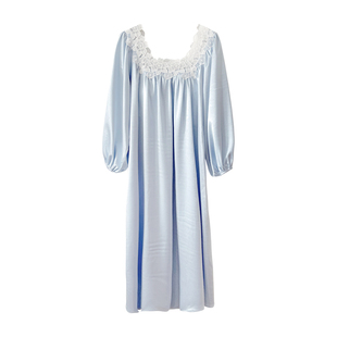 BIEN带胸垫法式宫廷风睡裙女春秋季甜美公主家居服可外穿冰丝新款