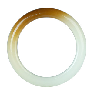 玉说和田玉糖白玉手镯女款玉镯子圆满富贵玉手饰附证书内径约60mm