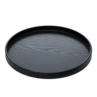 黑色木质托盘圆形茶水杯托盘