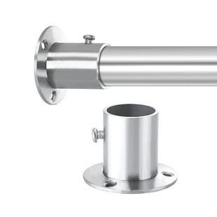 304不锈钢晾衣杆挂衣杆阳台衣柜挂杆吊衣杆撑杆法兰单杆打孔横杆