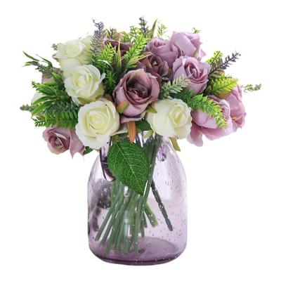 假花玫瑰花绢花仿真花干花花束