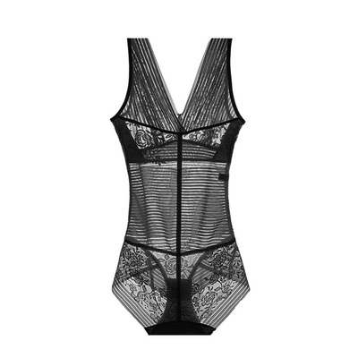 猫人超薄连体塑身衣蕾丝透气