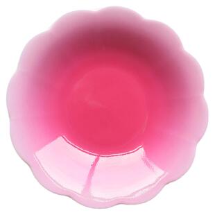 心歌古风景德镇胭脂红茶具杯托杯垫茶道周边渐变花口杯托