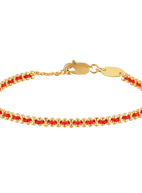 红绳金珠结绳小众设计创意手链女