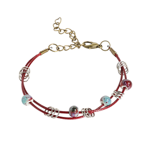 景德镇手工陶瓷手链民族风复古红绳编织手串女文艺学生古风手饰品