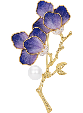 JAY国风丝缎绒花胸针教师节礼物