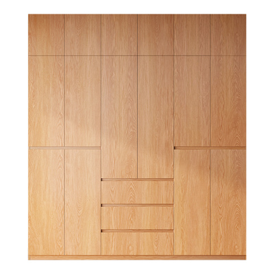 实木ENF级定制衣柜家用主卧室分段式免拉手橡木加高至3米大衣橱