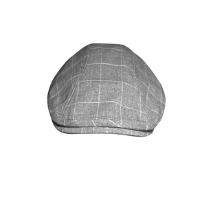 包邮 薄透气浅灰色格纹贝雷帽 鸭舌帽子英伦复古男女春夏前进帽子