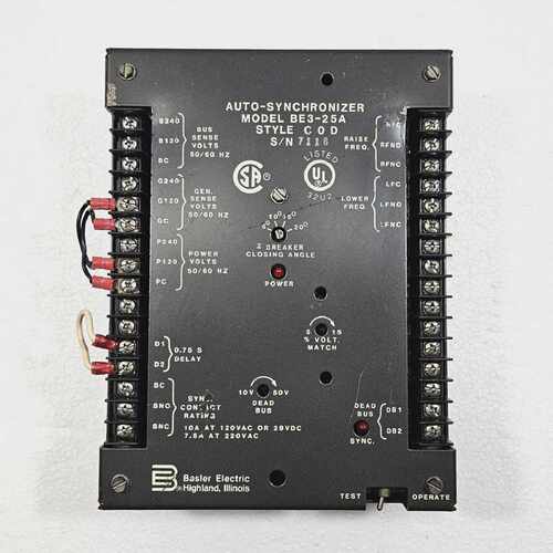 BASLER ELECTRIC BE3-25A AUTO SYNCHRONIZER UNIT