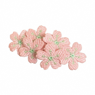 甜美樱花发夹可爱刺绣花朵发卡针织儿童头饰发饰刘海侧边夹