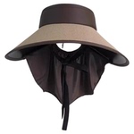 夏季加大帽檐披肩遮阳帽防晒帽空顶帽太阳帽可折叠送防风绳