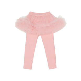 小O宝Okids童装宝宝假两件裙裤女加绒2025冬装新款女童网纱凸凸裙