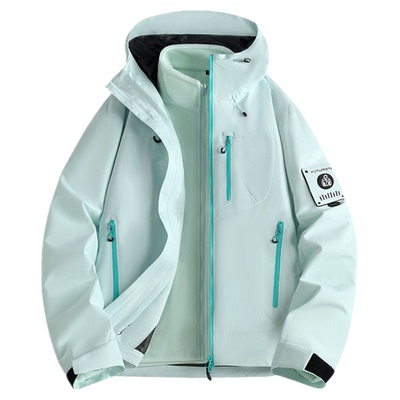 情侣高级感冲锋衣户外两件套