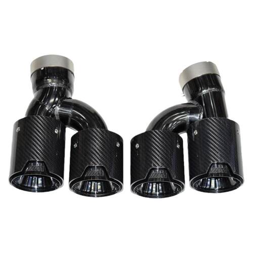 适用于宝马5系525 530G30G38排气管改装四出钛黑尾喉MP大方口尾嘴