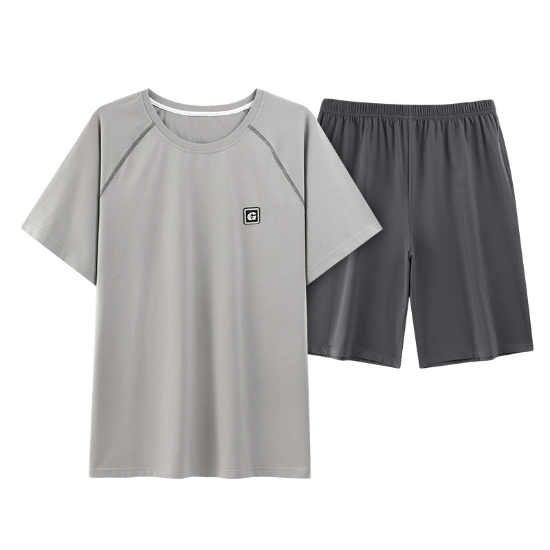 睡衣男士夏季短袖家居服套装大码