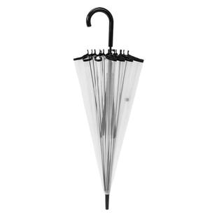 拍照同款长柄男女加大纯透明雨伞自动双人大伞情侣透明伞耐用结实