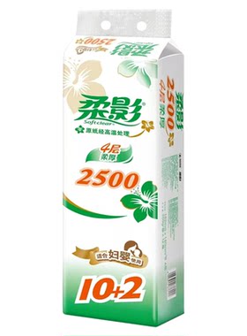 心相印柔影12卷卷纸4层加厚无芯