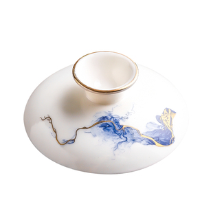 三才盖碗盖子单卖陶瓷盖配盖通用大号羊脂玉功夫茶具茶杯配件单个