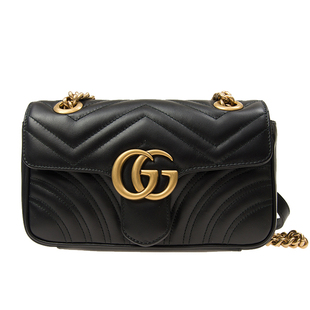 Gucci/古驰GG Marmont皮革单肩包女链条包小号手袋
