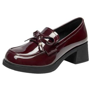 大东粗跟高跟玛丽珍鞋女2026新款春秋漆皮小皮鞋软底单鞋jk制服鞋