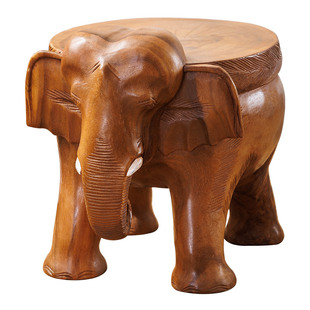 大象凳子实木圆凳花架板凳换鞋凳家用门口矮凳木墩穿鞋凳新中式