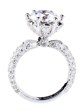 IGI培育钻石戒指女18K金满钻花蕾