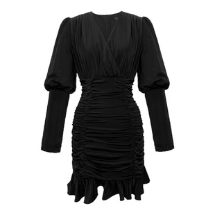 2026秋新款法式时尚鱼尾连衣裙小个子女士收腰包臀裙高雅设计感潮