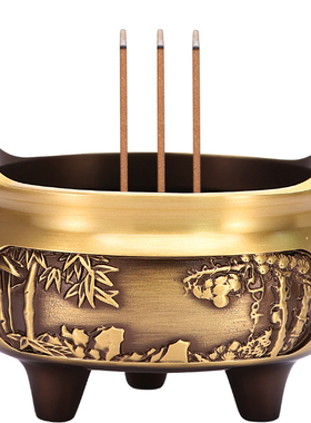 铜香炉供奉套装焚香炉水果盘