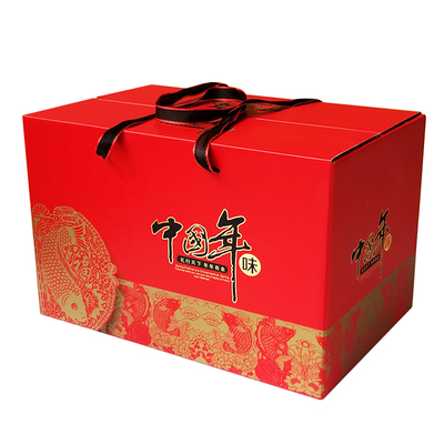 新年土特产熟食海鲜食品蔬菜年货礼品盒大号20斤包装盒空礼盒定制