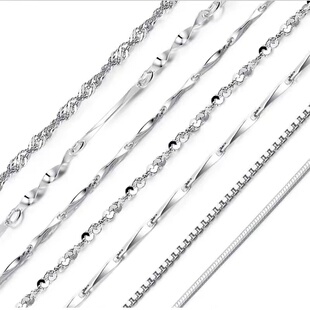 925银项链素链单链纯银项链女款锁骨链裸链条细款无吊坠配饰