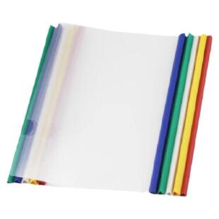 杰利311 A4抽杆夹18C文件夹1.5cm彩色透明拉杆夹简历夹报告夹加厚试卷夹插页资料册发票据档案文件套办公用品