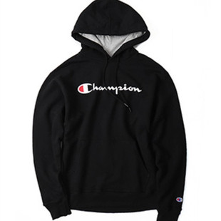 【美国购回】美版champion 草写字母印花情侣加绒卫衣帽衫 GF89H