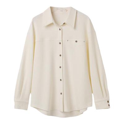 西町村屋休闲文艺针织长袖衬衣女