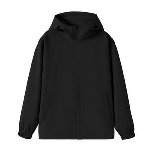 班尼路黑色软壳夹克男款春季户外防风登山服防泼水宽松男士外套A