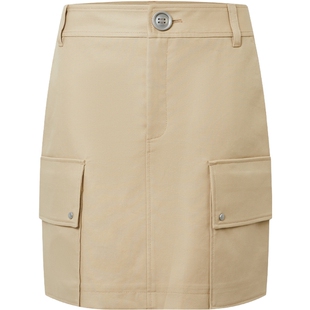 空宝姿PORTSPURE女装巴恩风卡其A字半身裙工装口袋短裙