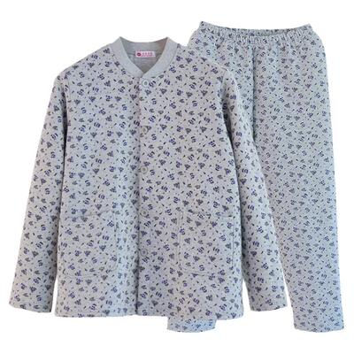 女开衫家居大码三层保暖内衣套装