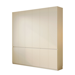 定制橡木书柜一体白色全实木客厅靠墙置物柜平开门整墙储物柜书架