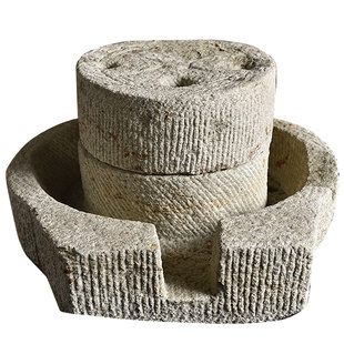 精品小石磨老石磨家用手工石磨传统民间旧石器装饰流水摆件磨盘