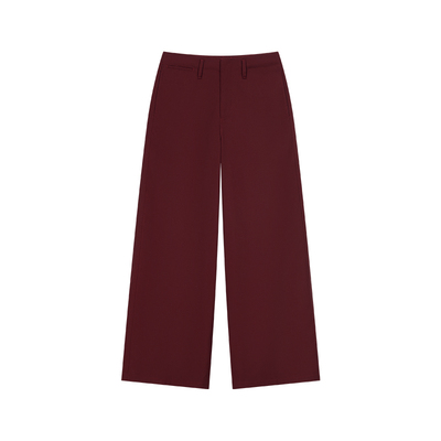 DOSORDONTS 2025秋冬新品红色低腰通勤简约百搭垂感长款阔腿裤女