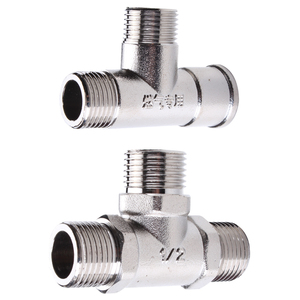 4分铜燃气三通接头加厚内外丝内外牙燃气管水管配件三通分水接头