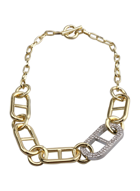 夸张宽版闪钻项链ins嘻哈短款