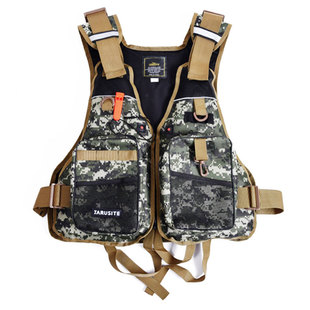 路亚救生衣钓鱼马甲专业多口袋矶钓服可拆卸迷彩大浮力便携助浮衣