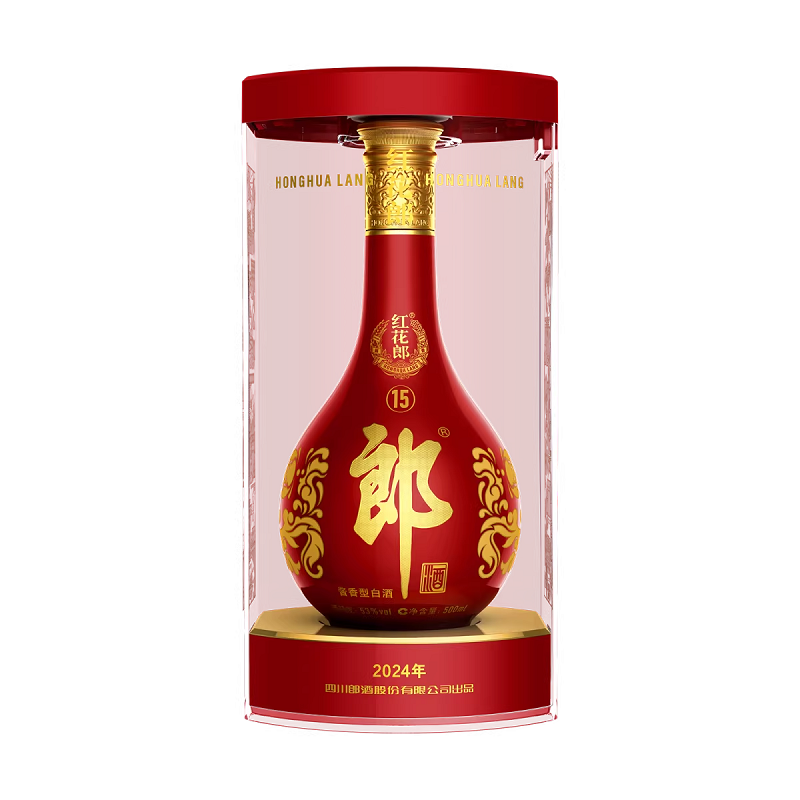郎酒 红花郎十五53度酱香型白酒 500ml*6瓶整箱 高端送礼宴请白酒