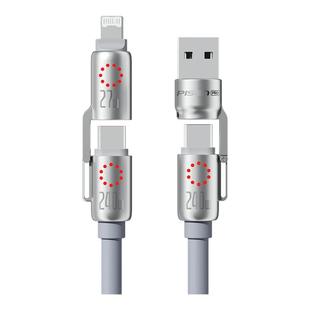 品胜四合一240W快充数据线适用苹果17手机iPhone16华为14小米安卓多功能二拖二双tpyec加粗硅胶车载USB充电线