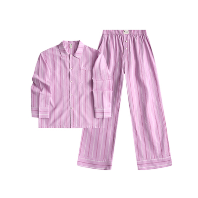 Fysea紫粉条纹家居服男女款
